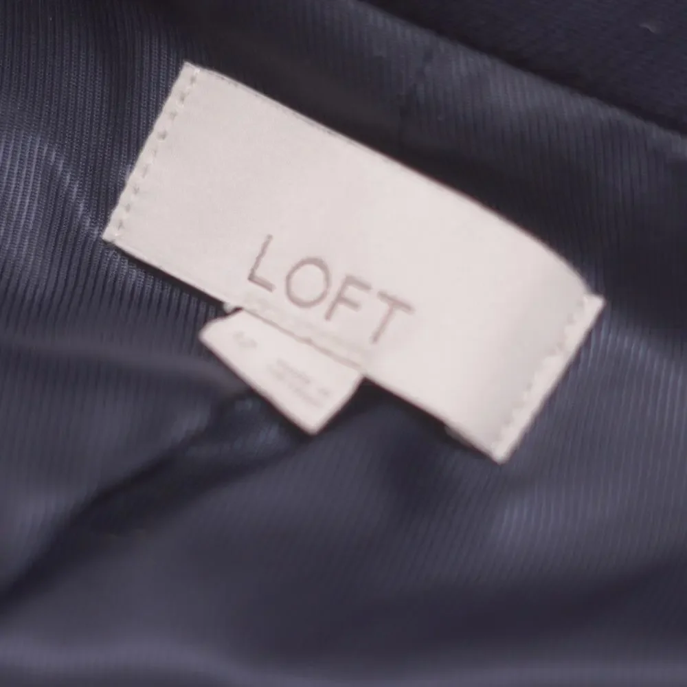 LOFT Silver Cropped Jacket with Sequin Collar | Size 14 | Lined Preppy Glam EUC - Picture 3 of 11